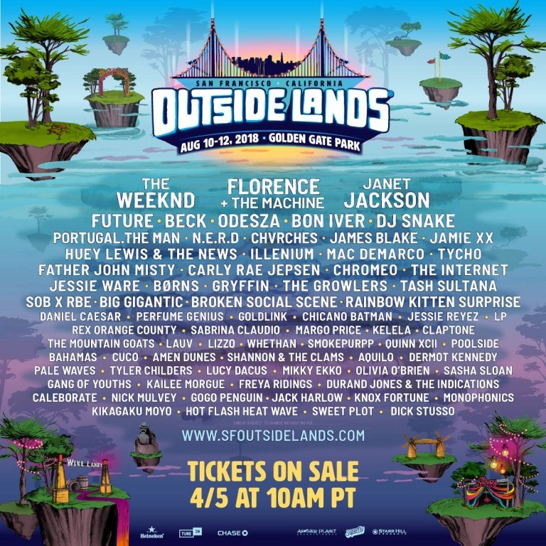 Conoce el lineup oficial de Outside Lands 2018